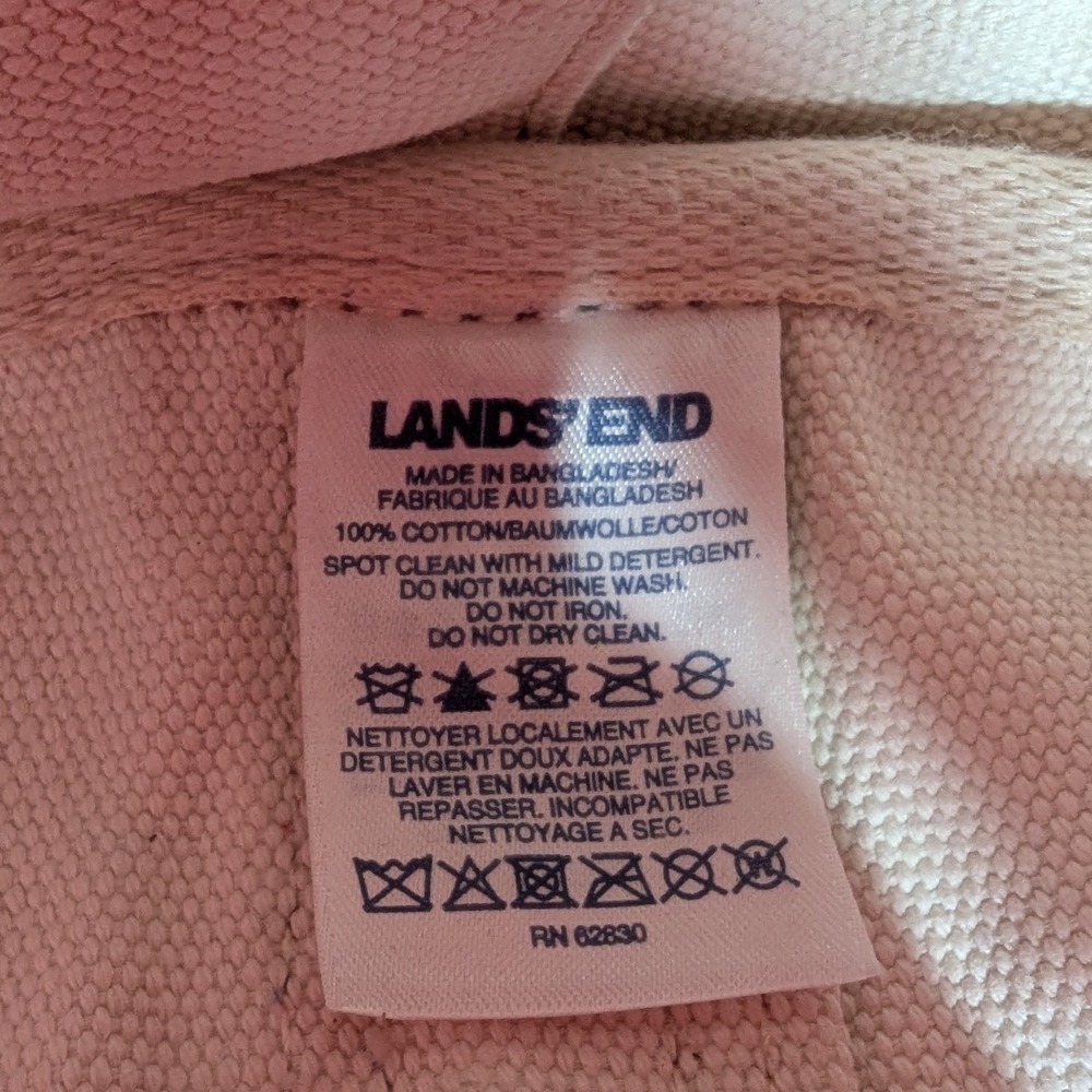 Lands End Red Plaid‎ Canvas Zipper Top Tote Bag Monogram JD Blue - Picture 3 of 10